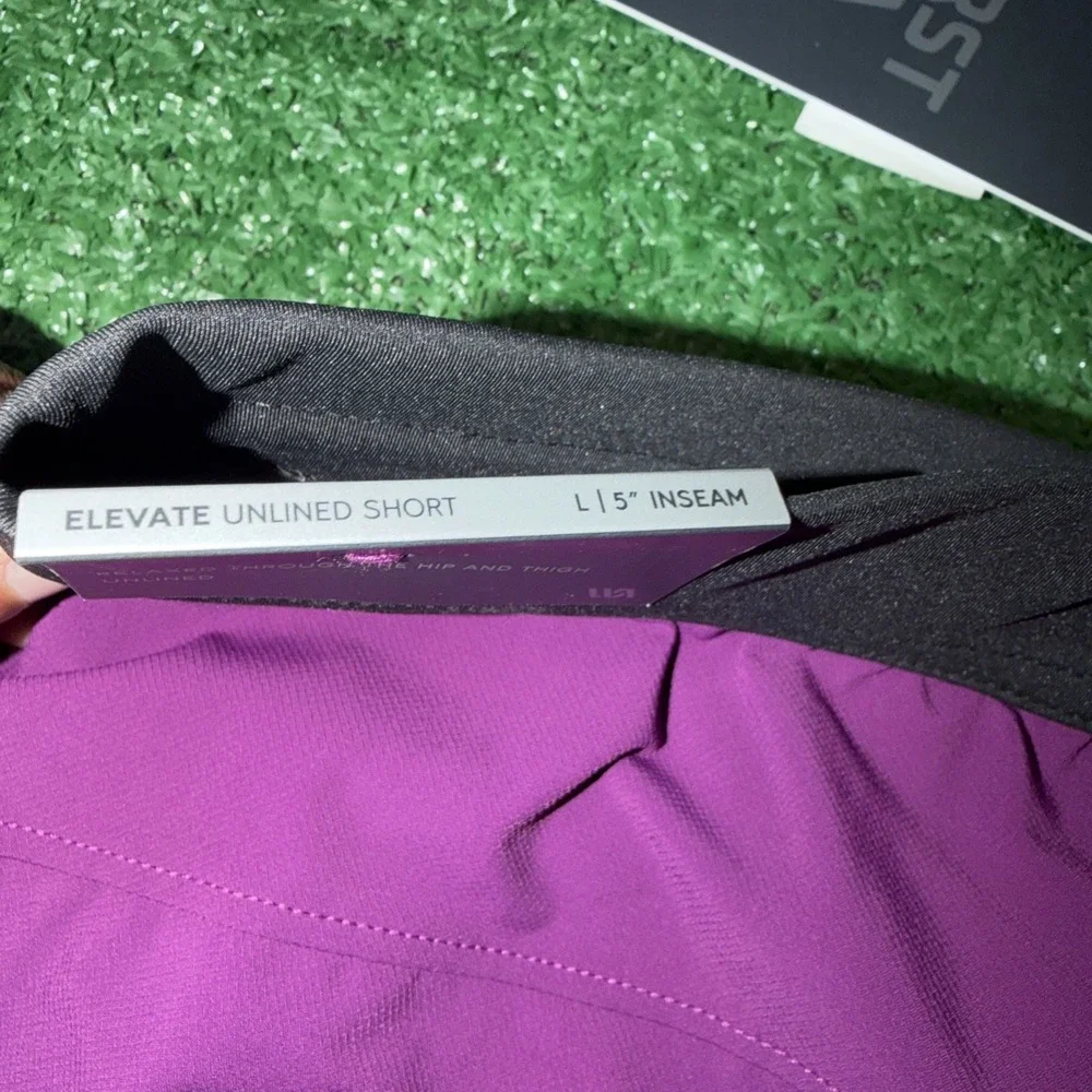 VRST Men's 7" Elevate Unlined Shorts Lrg Purple New Gym Drawstring - Picture 6 of 8